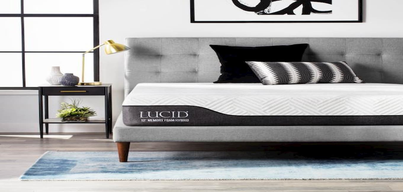 lucid 12 inch queen hybrid mattress bamboo charcoal